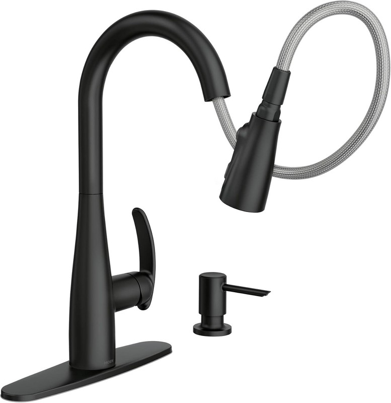 Moen One-Handle High Arc Pulldown Kitchen Faucet w/ Soap Dispenser gallery