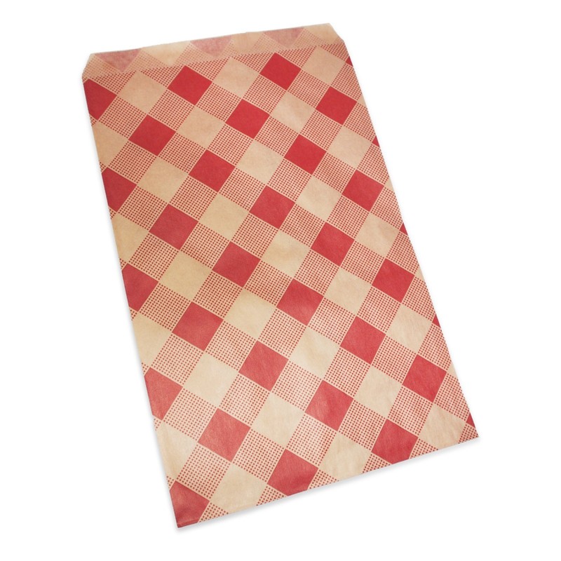 6" x 9" Red Buffalo Patterned Flat Paper Gift Bags gallery