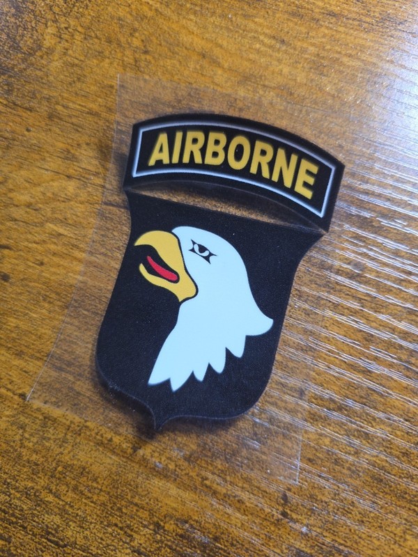 101st Airborne Screaming Eagles Patch Tab UV DTF Decal Waterproof Made In USA gallery