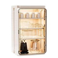 Stackable Plastic Mini Storage Cabinet with Doors and Shelves for Office Home