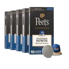 Peet’s Coffee, Medium Roast Decaf Espresso Capsules, 10 Count (Pack of 5), 0