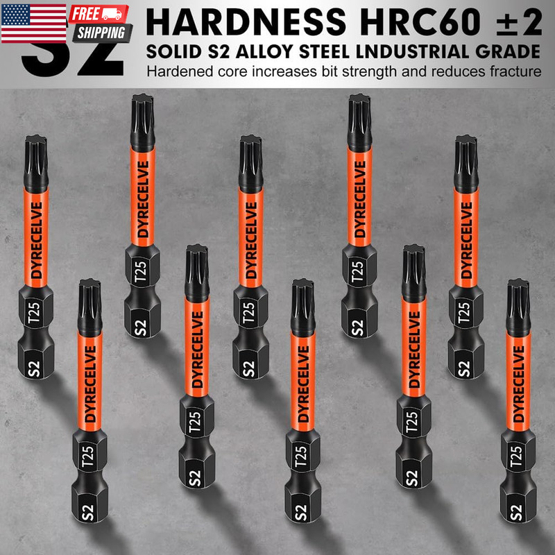 12-Pack Impact Security Torx Bit Set (T5-T40) 3-Inch Long, S2 Steel, Professiona gallery
