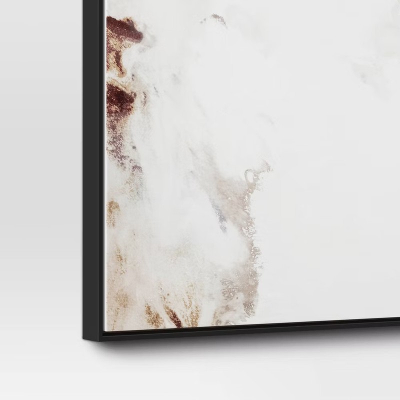 Threshold Modern Wall Art Canvas Abstract 30"x24" 2pk Marbleed Canvases Black gallery