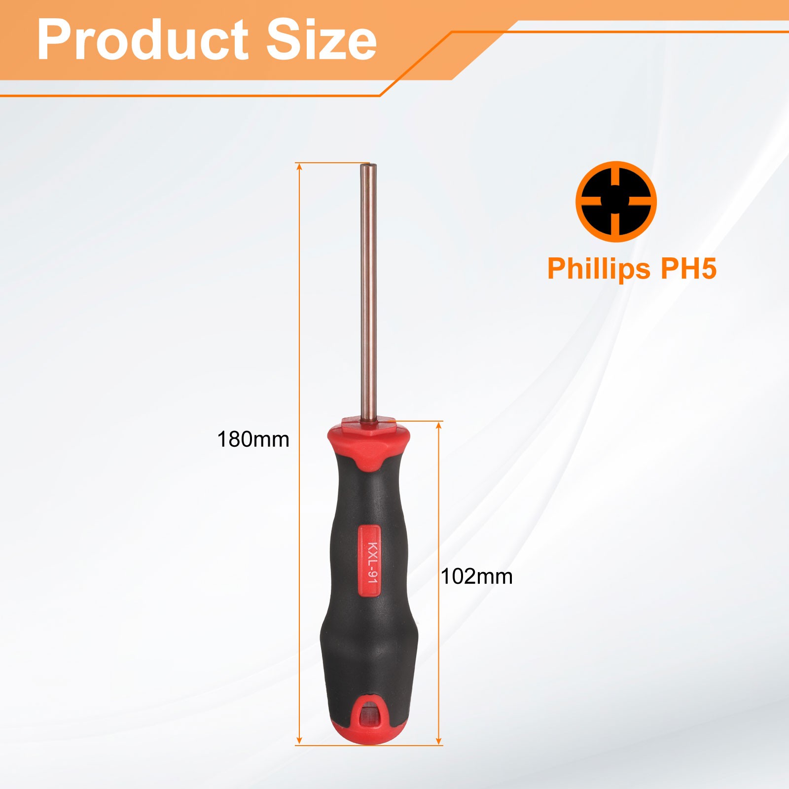 PH5 Screwdriver for Phillips 7.09" Magnetic Steel Alloy S2, Red Brown gallery
