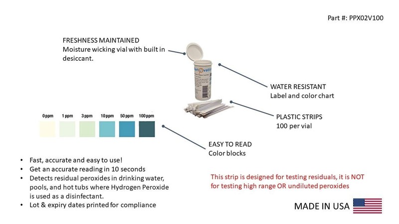 Hydrogen Peroxide Test Strips 0-100 ppm Low Level Bottle of 100 for Water Pools gallery