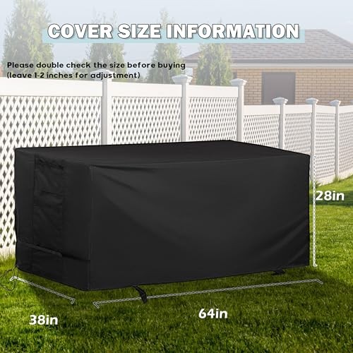 Rectangular Outdoor Table Cover Weatherproof, 64 Rectangular-64"L x 38"D x 28"H gallery