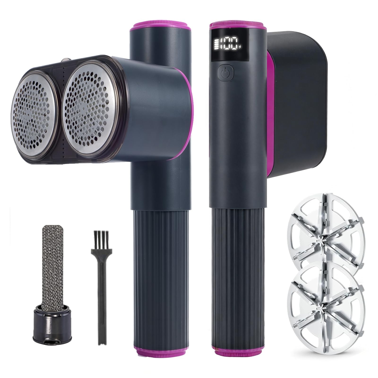 Fabric Shaver, 2-in-1 Rechargeable Lint Shaver with Dual Shaving Heads, Digit... gallery