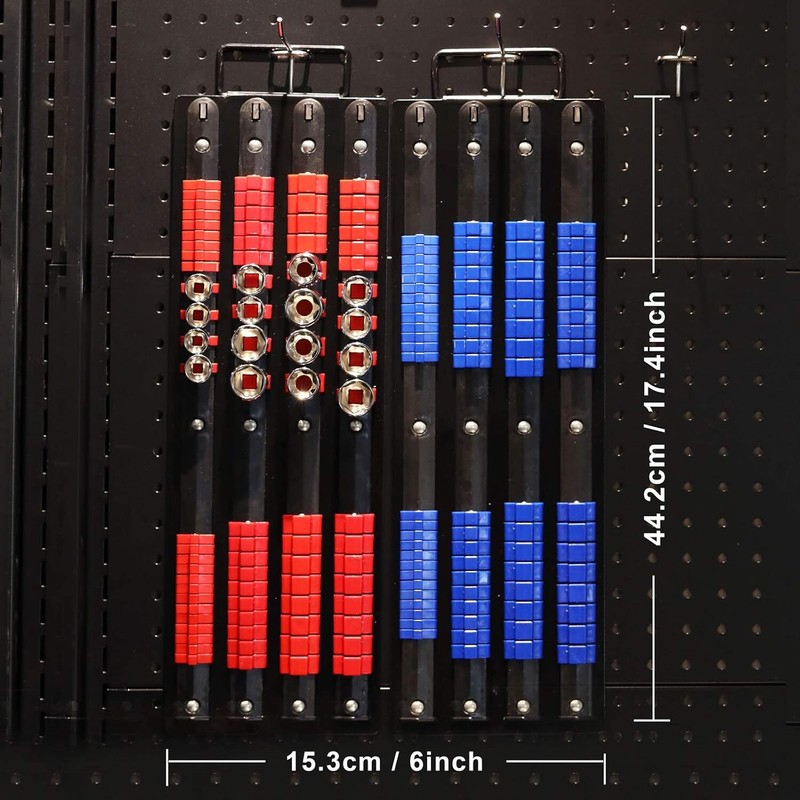 80 PCS Portable Socket Organizer Tray Blue & Red Tools Organizer 1/4"&3/8"&1/2" gallery
