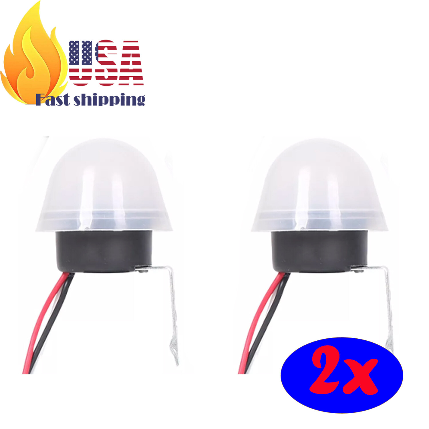 2pcs DC/ AC 12V Auto On Off Light Photocell Switch Control Dark to Dawn Sensor gallery