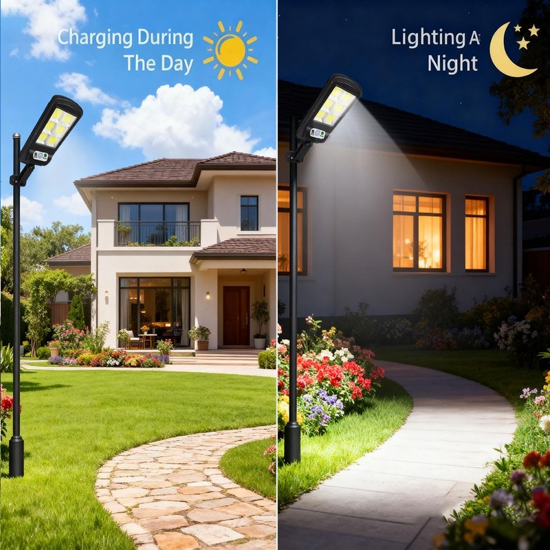 4 Pack 120 LED Solar Security Lights Outdoor, Motion Sensor with Remote Contr... gallery