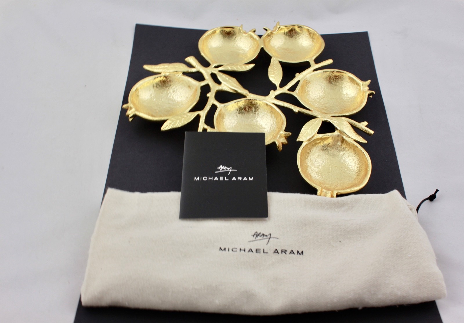 MICHAEL ARAM GOLD PLATED POMEGRANATE SEDER PLATE – NEW gallery