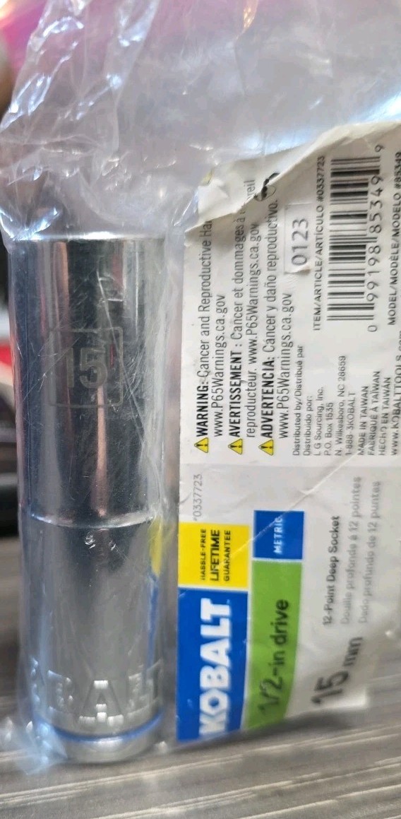 NIP KOBALT 337723, 1/2 Drive 15mm Deep 12pt Socket gallery
