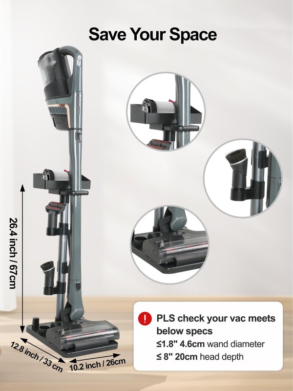 Cordless Vacuum Stand, Adjustable Height, 7 Accessory Holders, Storage , Vac ... gallery