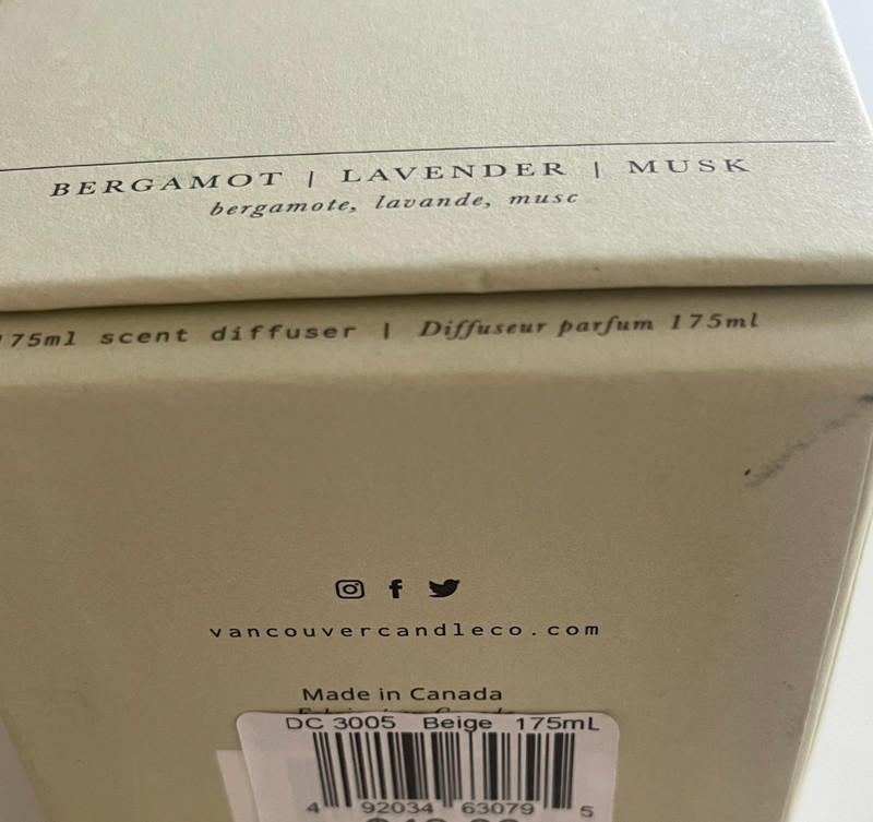 Vancouver Candle Co. Reed Diffuser Set Silentium– 5.9 fl oz New in Box gallery