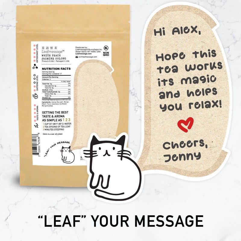 Leafmessage Tea - White Peach Jasmine Oolong Loose Leaf Floral Tea 白桃茉莉烏龍 85g gallery