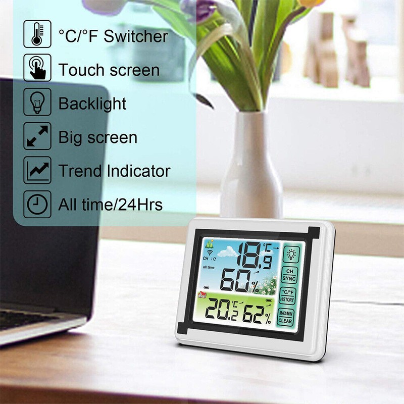 Wireless Digital LCD Indoor & Outdoor Weather Station Clock Calendar Thermometer gallery