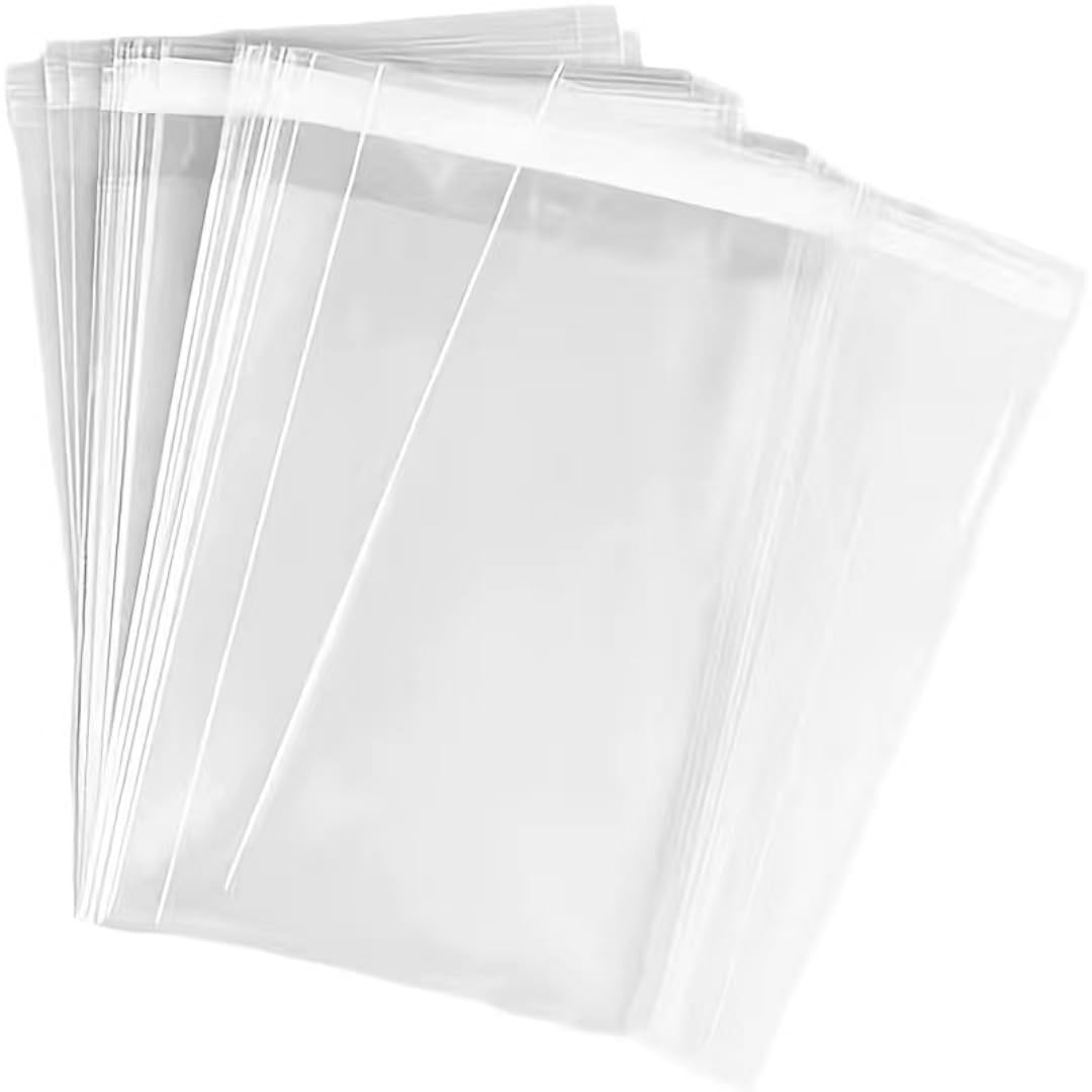 100 Pieces (9x12 Inch) Clear Plastic Bags for Packaging, 9" X 12", clear gallery
