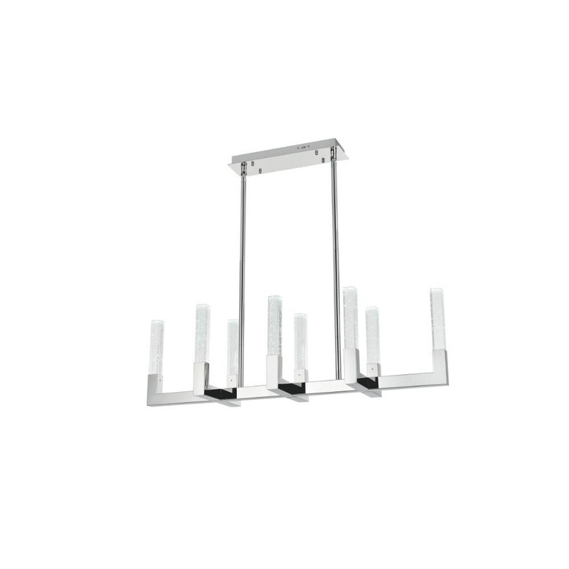 CHANDELIER LED CHROME MODERN FOR KITCHEN ISLAND OR DINING ROOM LIGHT FIXTURE 42" gallery