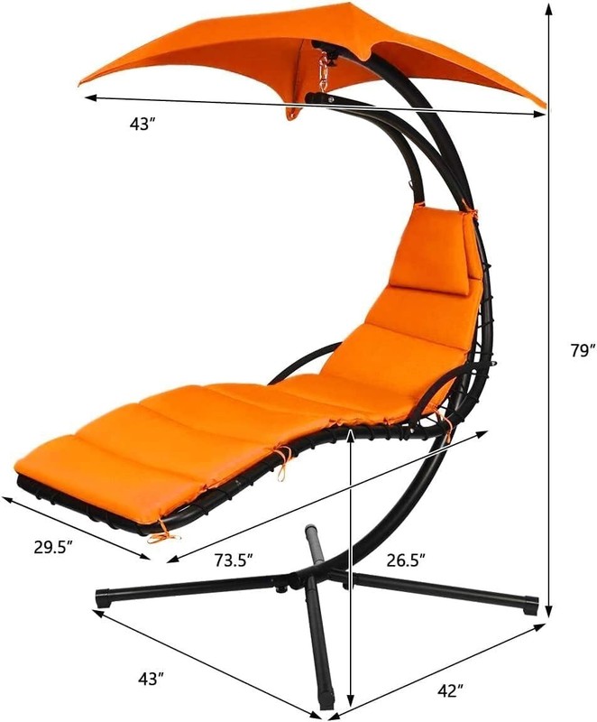 Weatherproof Replacement Cushion Pad and Umbrella for Hanging Lounge Chair Ou gallery