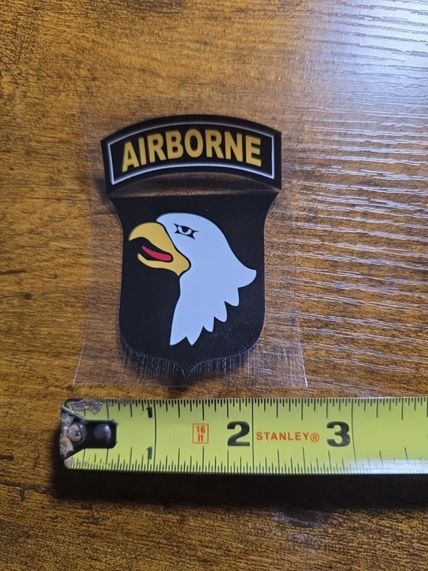 101st Airborne Screaming Eagles Patch Tab UV DTF Decal Waterproof Made In USA gallery