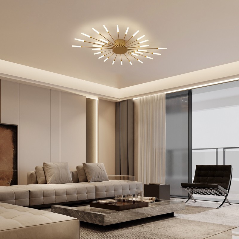 28-Light Flower LED Ceiling Light, Modern Dimmable Flush Mount with APP Remote gallery