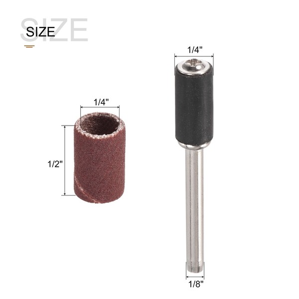 100Pcs 1/4 Inch Sanding Sleeves Set 600 Grit with 2Pcs 1/8 Inch Mandrels gallery