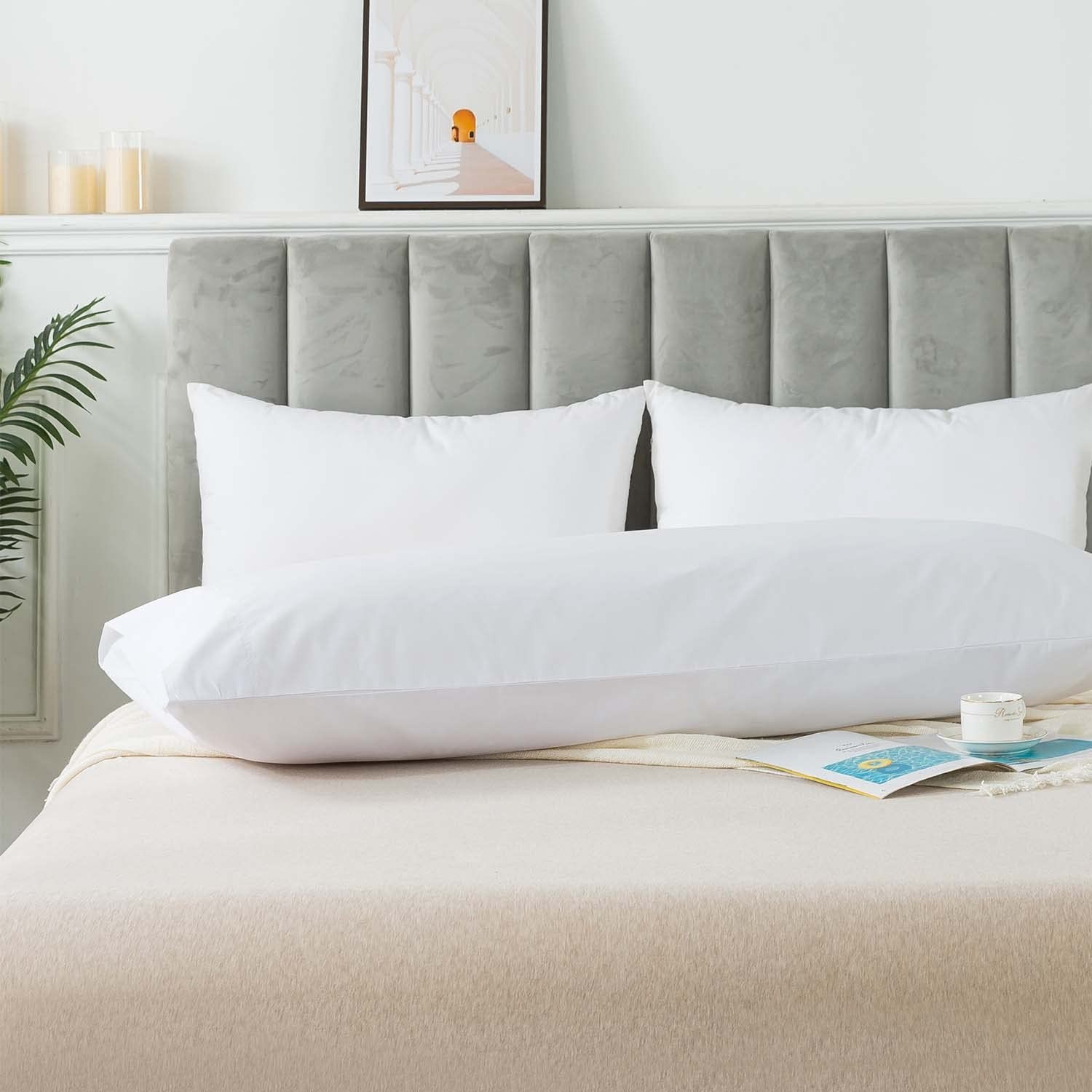 WhatsBedding Body Pillow Cover Cotton Fabric, Long Pillowcase Breathable & Sk... gallery