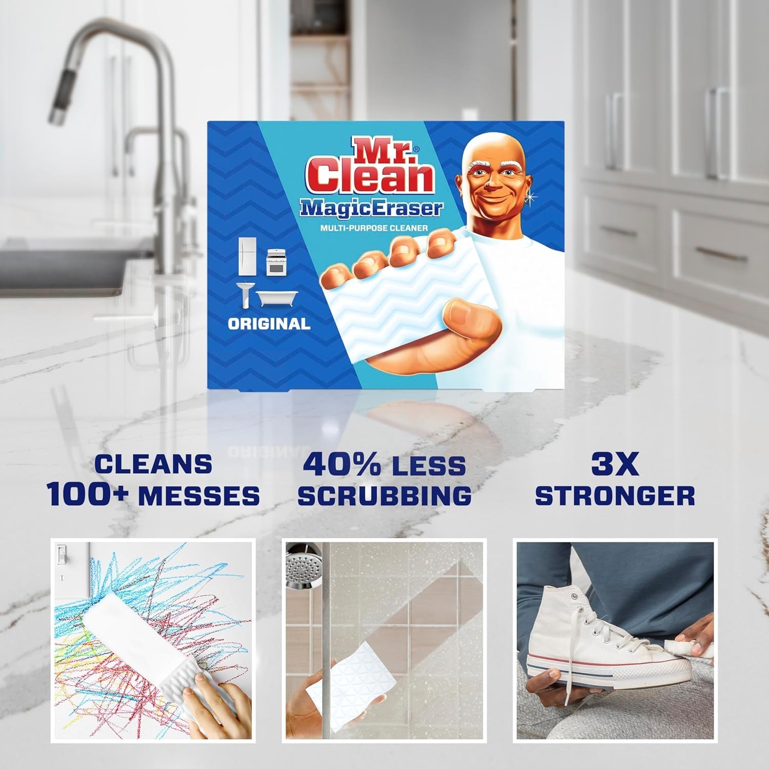 Magic Eraser Original Cleaning Pads, Multi Purpose Cleaner, Bathroom C gallery