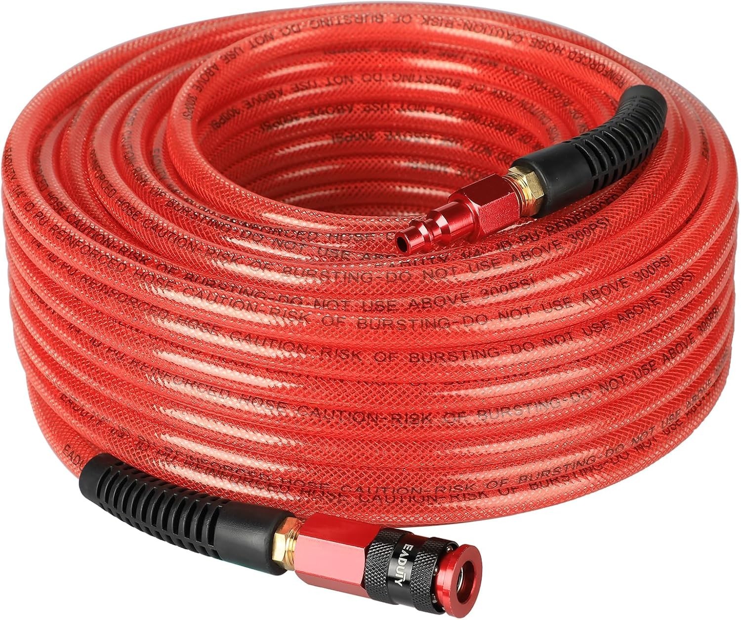 Heavy Duty Reinforced Polyurethane Air Hose 1/4 in x 100 ft, Lightweight, Flexib gallery