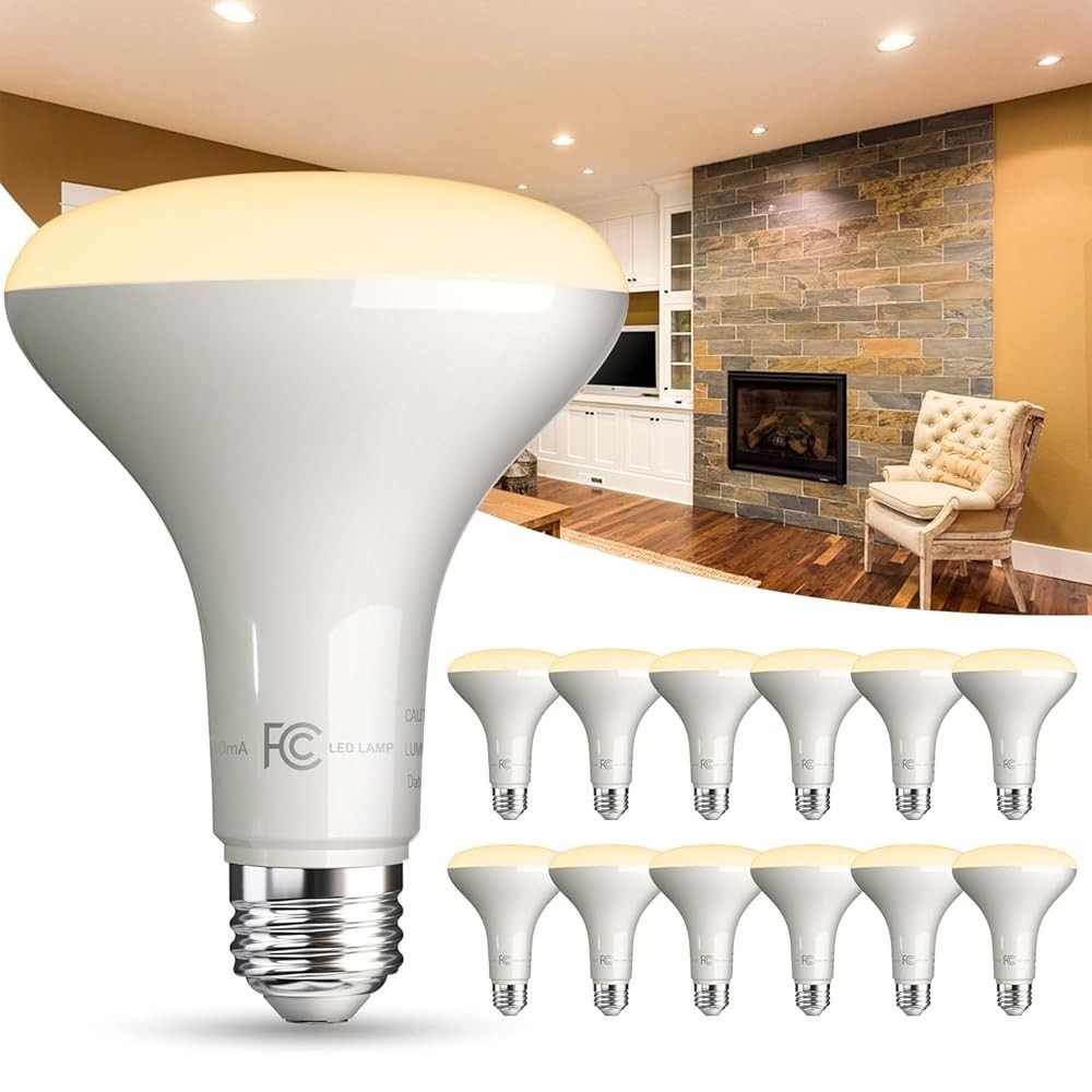 12Pack BR30 LED Bulbs Dimmable Warm White 2700K 9W 800LM E26 Recessed CanLights gallery