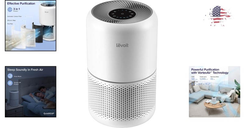 High Performance Air Purifier - Extra Large Coverage - 3-in-1 Filter - White gallery