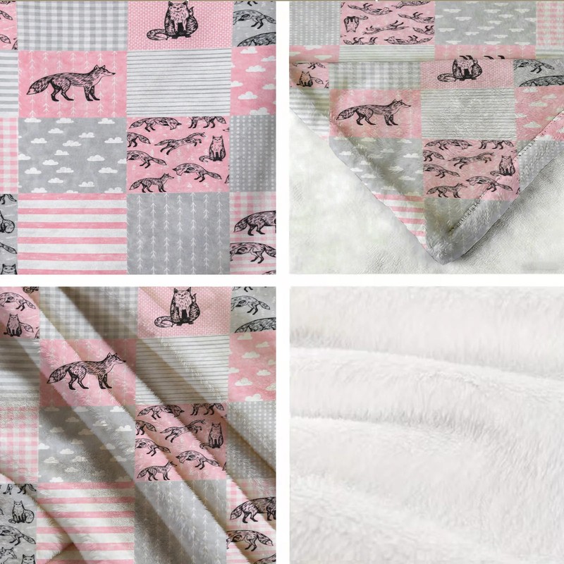 Fox and Cloud Flannel Blanket Soft Cozy Tapestry Napping Travel Use gallery