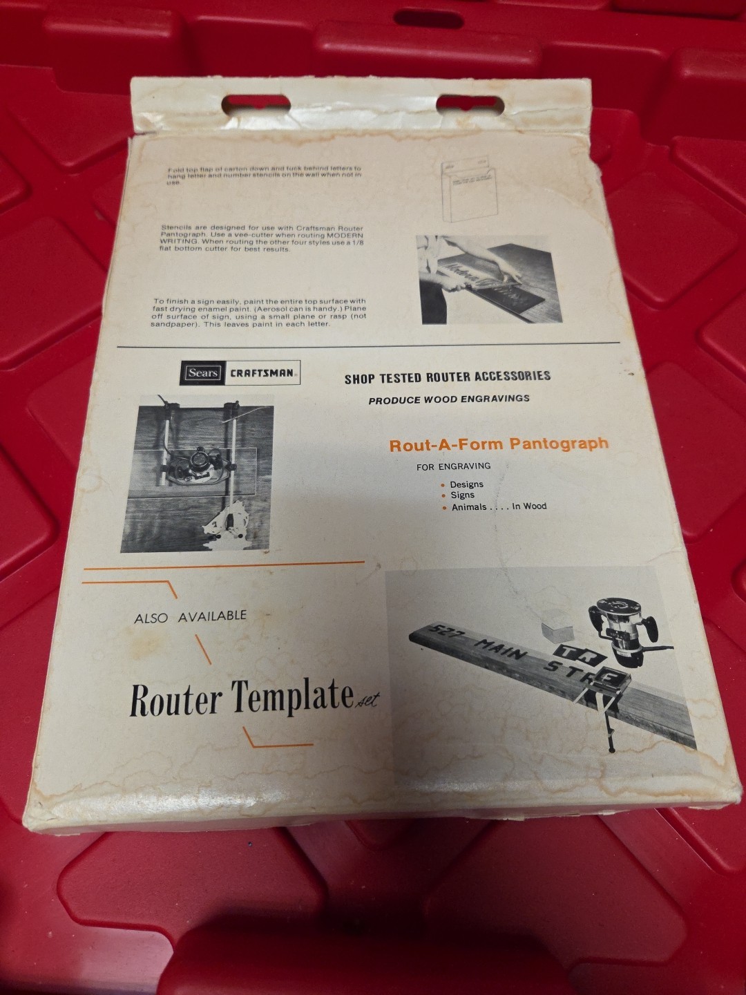 Vintage Sears Craftsman Router Stencil Set Kit # 2518 Old English Script Modern gallery