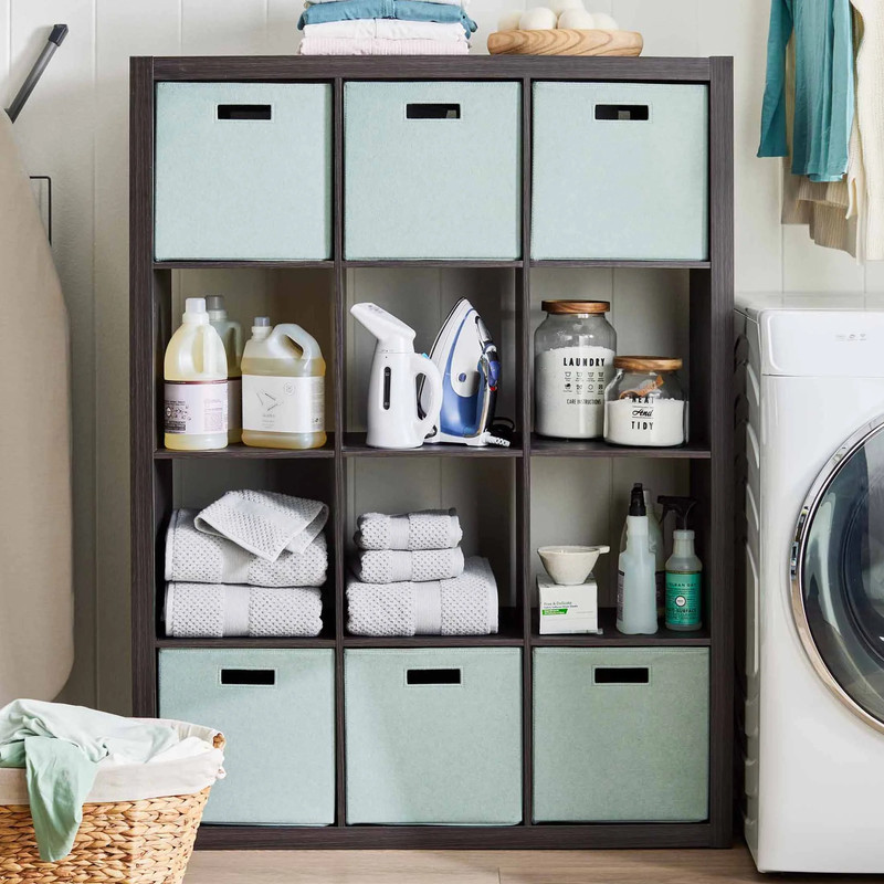 12-Cube Storage Organizer, Bookcase, Display Compartment, Open Back, Home Office gallery