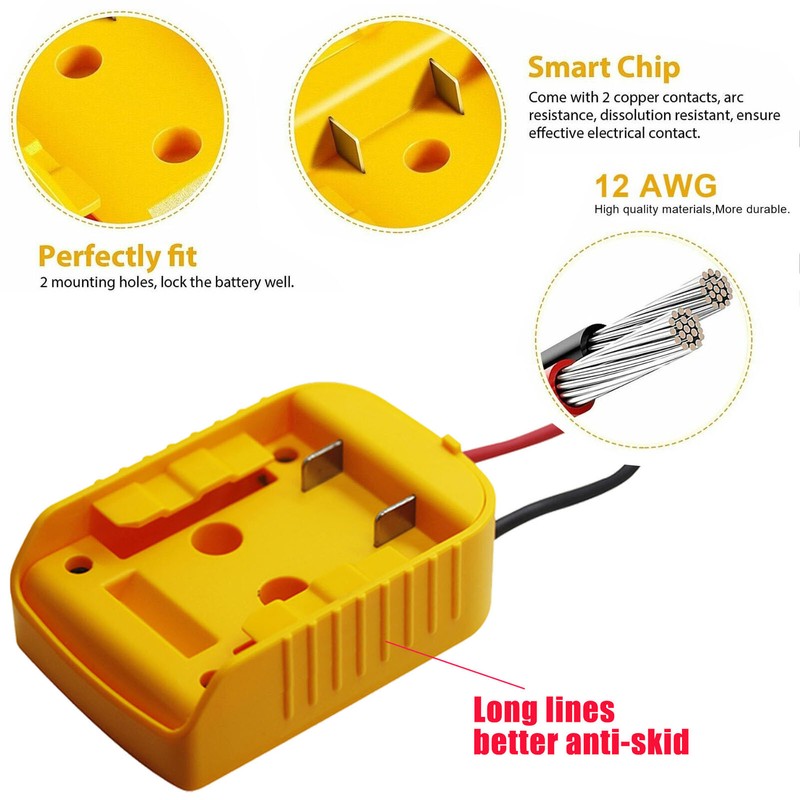 DIY Battery Adapter Power Compatible With DeWalt 18V/20V Max Battery Holder Dock gallery