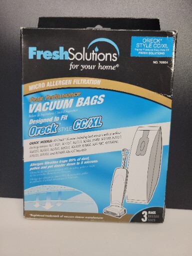 FRESH SOLUTIONS Oreck Style CC/XL Micro Allergen Filtration 3-Pk Vacuum Bags gallery