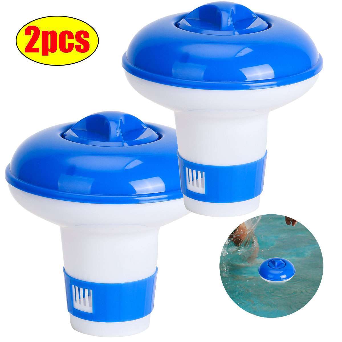 2Pcs Swimming Pool Spa Chemical Dispenser Tablet Holder - Chlorine Bromine Float gallery