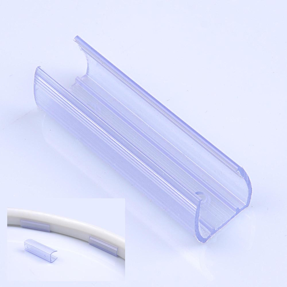5/10/20Pcs Clear PVC Channel Mounting Holder for 9/16" LED Neon Flex Strip Light gallery