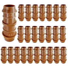 25 Pack Drip Irrigation Barbed Coupling Fittings 1/2 Inch 17mm, 0.600″ ID Dr…