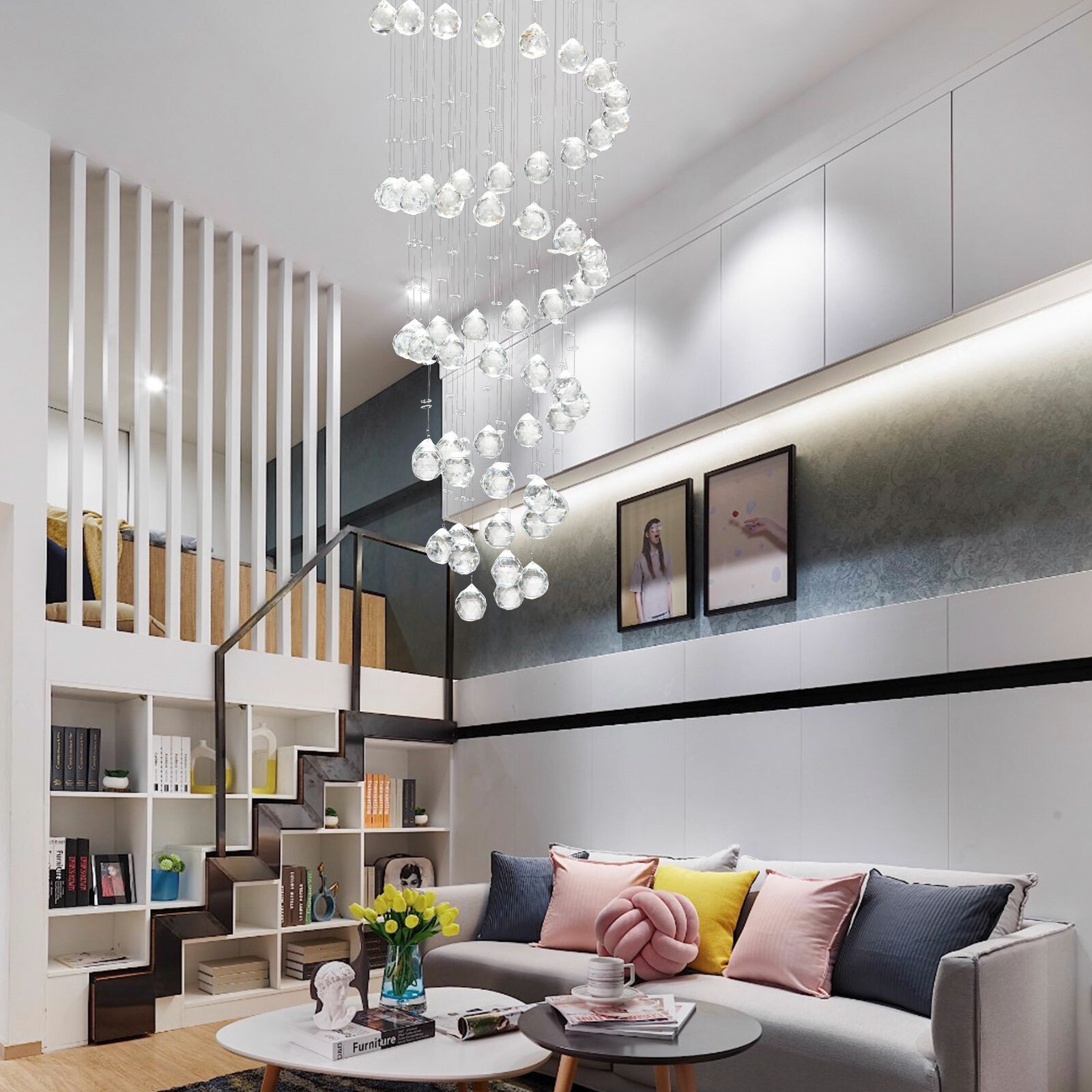 Modern Crystal K9 Chandelier Rain Drop Pendant Lamp Ceiling Light Fixture Light gallery