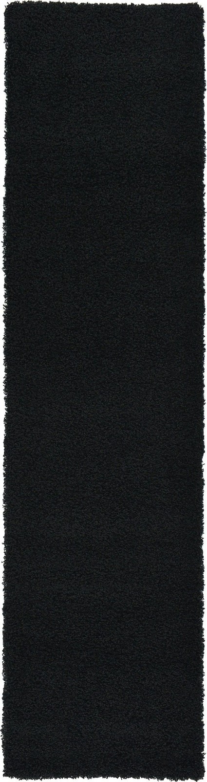 Jet Black 2X6 Rectangular Solid Shag Rug Soft Cozy Indoor Stylish Decor gallery