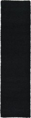 Jet Black 2X6 Rectangular Solid Shag Rug Soft Cozy Indoor Stylish Decor