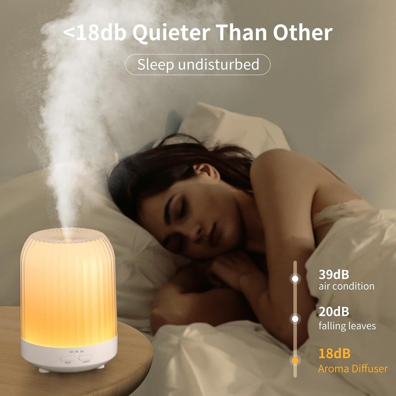 250ML Essential Oil Diffuser for Bedroom Quiet for Home w/ 7 LED Colors Timer US gallery