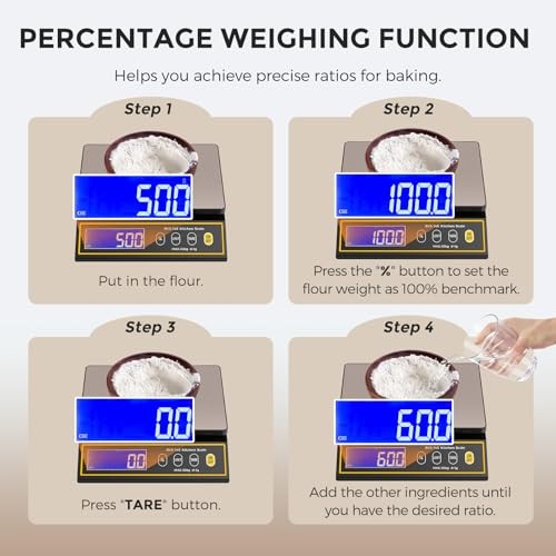 Baking Scale with Percentage Weighing Function 66lb/ 30kg Large Digital gallery