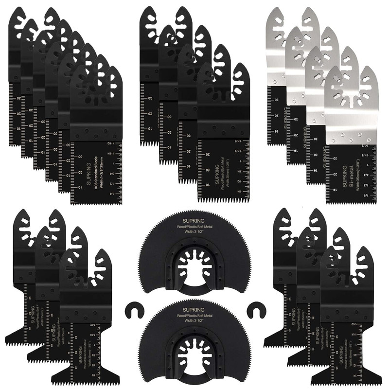 24Pc Oscillating Tool Blades, Professional Titanium Universal Multitool Blades f gallery