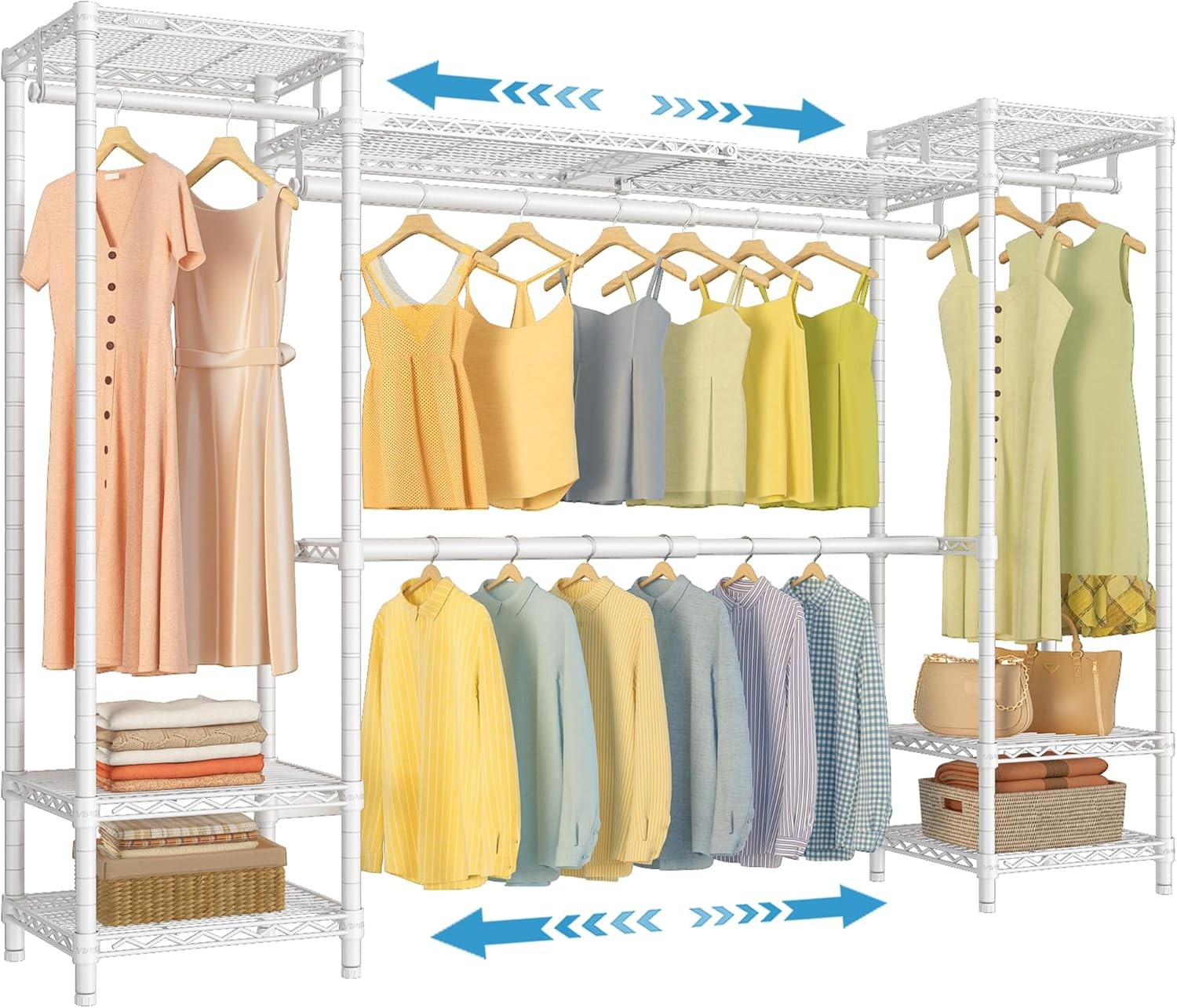 X30 Expandable Clothes Rack Adjustable from 5' to 6'11" 950lbs Capacity Heavy gallery