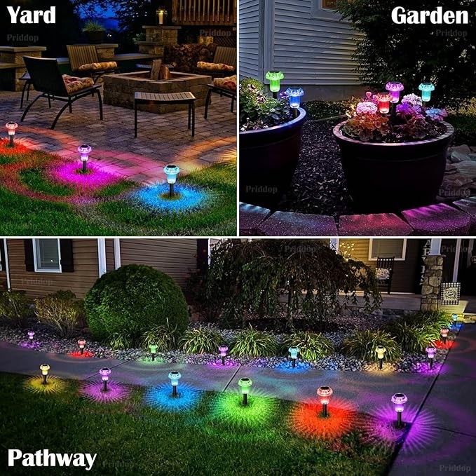 8Pack Color Changing LED Solar Light Outdoor Pathway Waterproof Decorative Light gallery