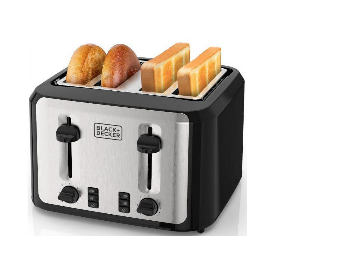 BLACK+DECKER Black/Silver 4‑Slice Toaster, 7 Adjustable Shade Settings gallery