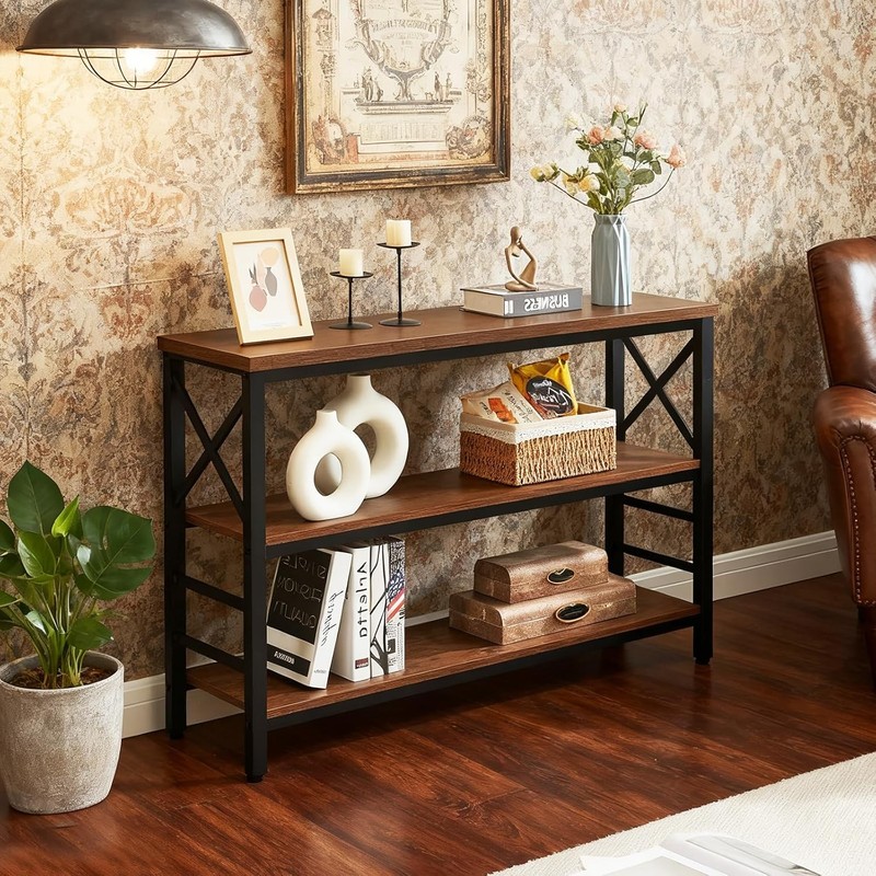 Sofa Table,Industrial Console Table W/ Storage,Entryway Table W/ Engineered Wood gallery