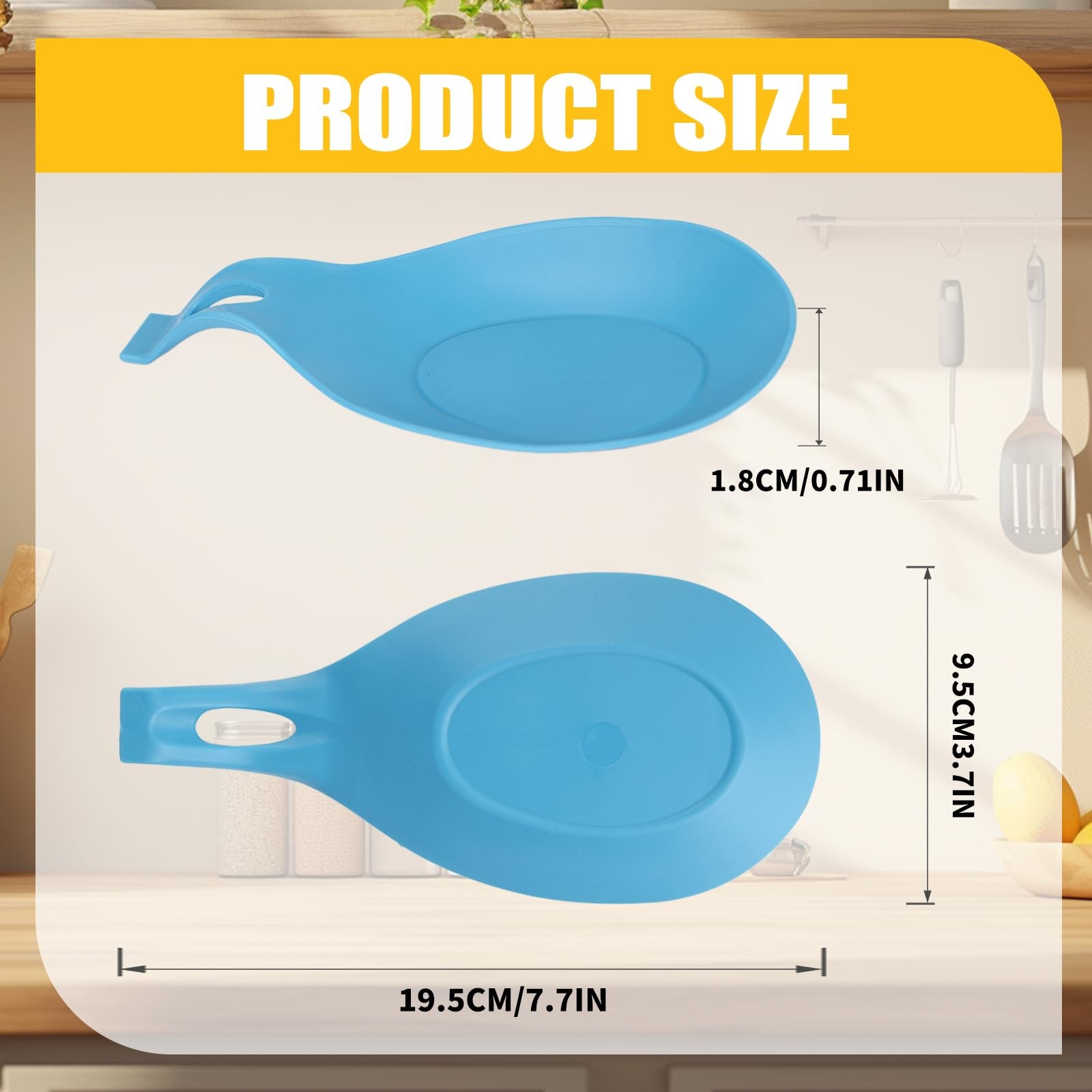 6 pcs Silicone Spoon Holders,Heat Large, Black,,gray,red,green,blue,yellow gallery